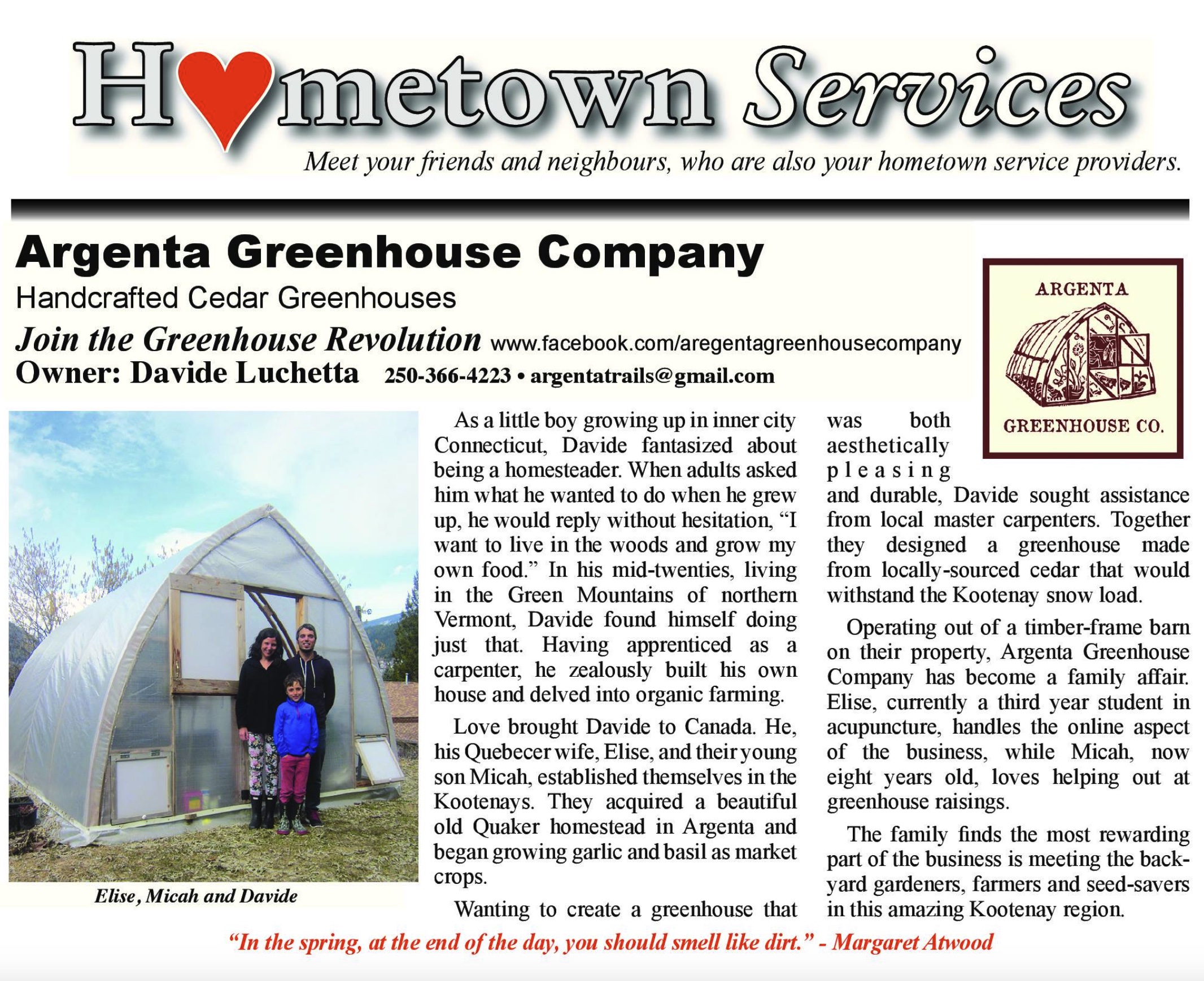 Historic Argenta-Greenhouse-Company Article An article about Argenta-Greenhouse-Company-from 2014